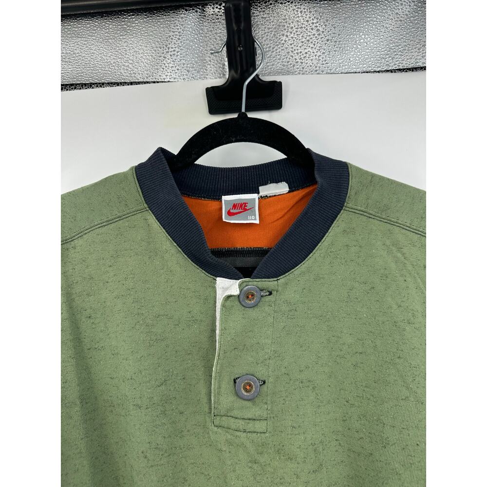Vintage 90s Nike Air Jordan No.23 Legendary Henley Rugby Long Sleeve Green XL - Picture 5 of 10